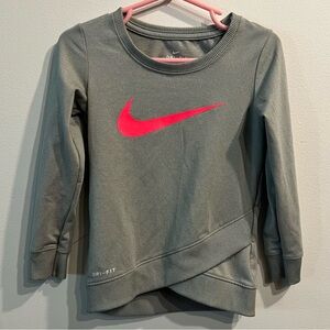 Toddler girls grey and pink NIKE dri fit sweatshirt. Size 2t